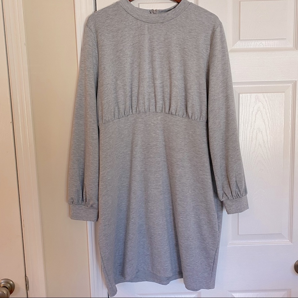 Showpo dress, sweatshirt dress in gray